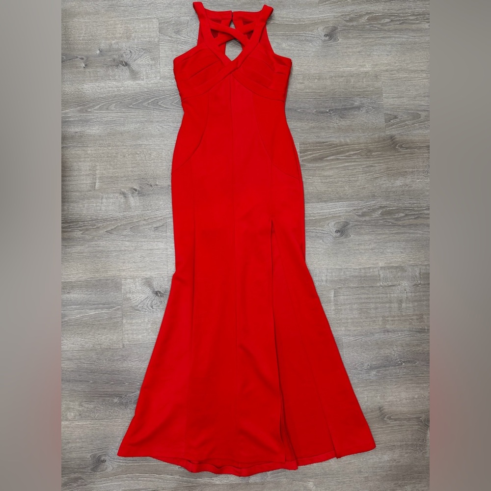 Emerald Sundae Elegant Red Evening Gown